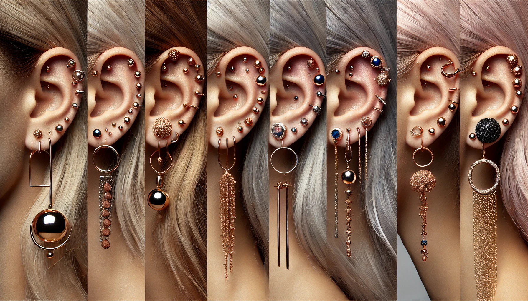 Asymmetrical Ear Piercings Trend 2024