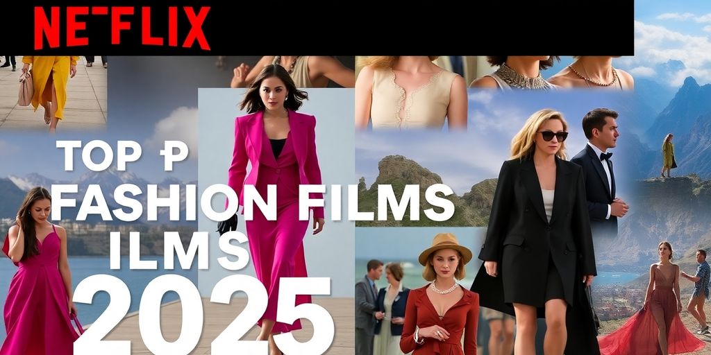 Collage of fashion scenes from movies on Netflix.