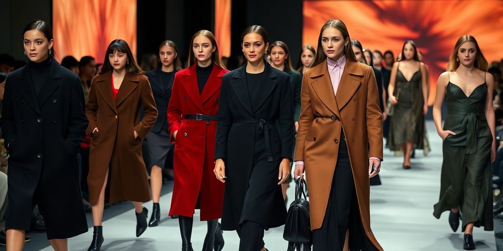 Models in Calvin Klein's Fall 2025 collection on runway.